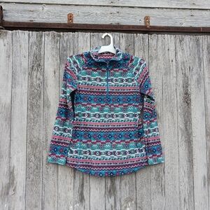 Woolrich Colwin Aztec Print Fleece 1/2 Zip Pullover Womens Sz Medium Sweater‎